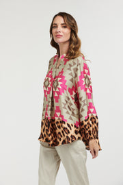 Boho Shirt Geo Leopard