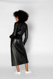 Bronte Leather Skirt Black