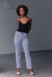 Patch Pocket Jean Light Wash