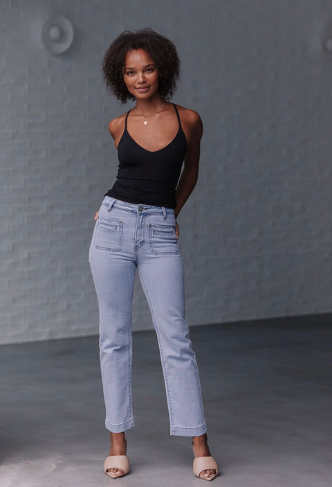 Patch Pocket Jean Light Wash