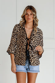 Tia Tie Top Leopard Print