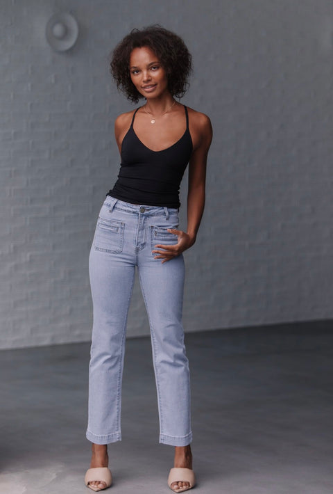Patch Pocket Jean Light Wash