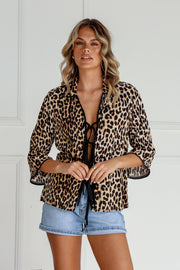 Tia Tie Top Leopard Print