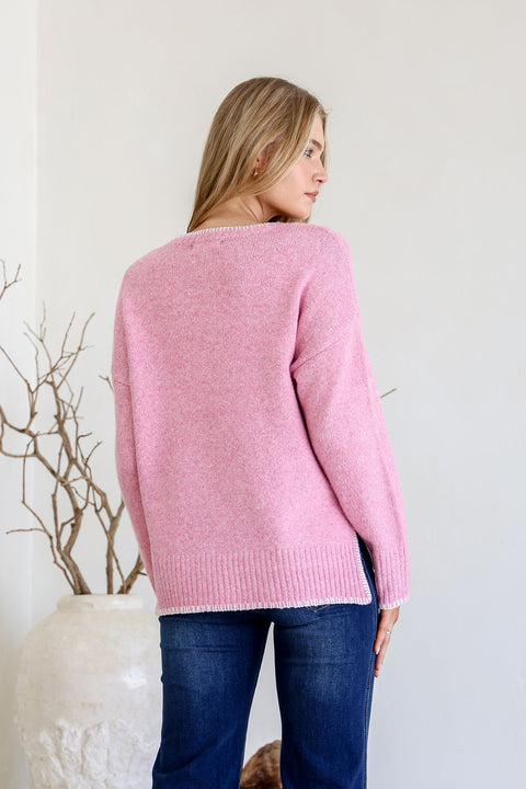 Blanket Stitch Knit Rose