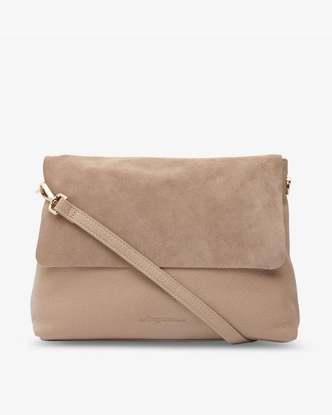 Amber Shoulder Bag Fawn Suede/Pebble