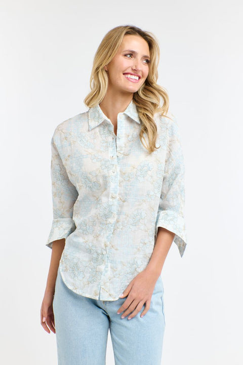 Amelia Embroidered Shirt Pale Blue