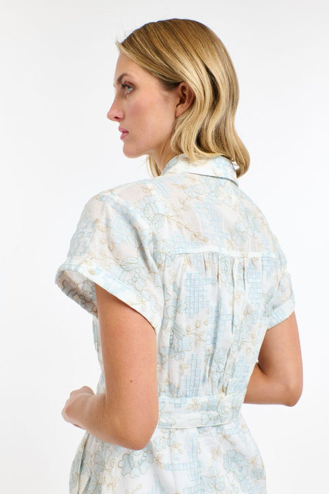 Amelia Embroided Dress Light Blue
