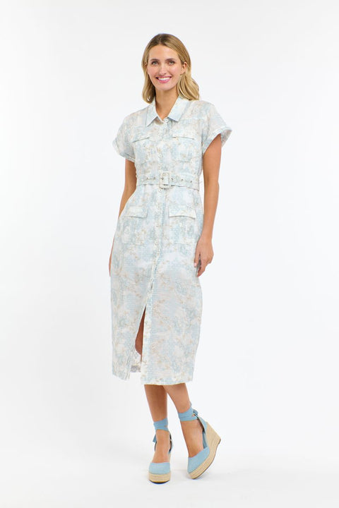 Amelia Embroided Dress Light Blue