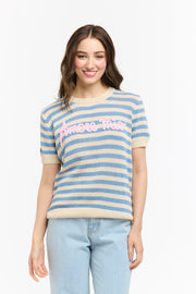 Amore Mio Knit Light Blue/Beige