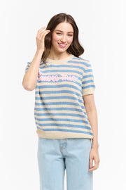 Amore Mio Knit Light Blue/Beige