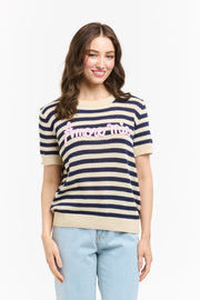 Amore Mio Stripe Knit Navy/Beige