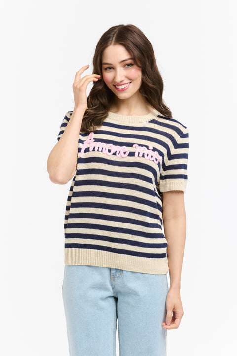 Amore Mio Stripe Knit Navy/Beige
