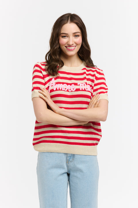 Amore Mio Knit Red/Beige