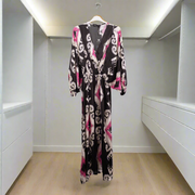 Batik Boho Dress Black/Pink