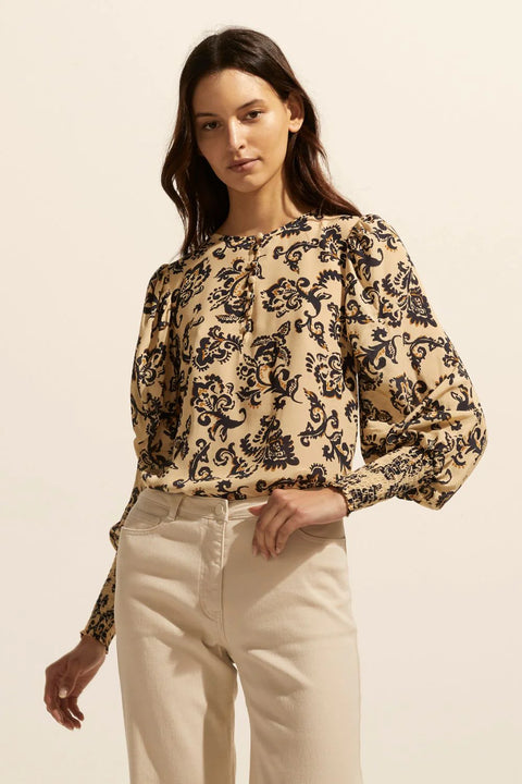 Beam Top Ochre Floral