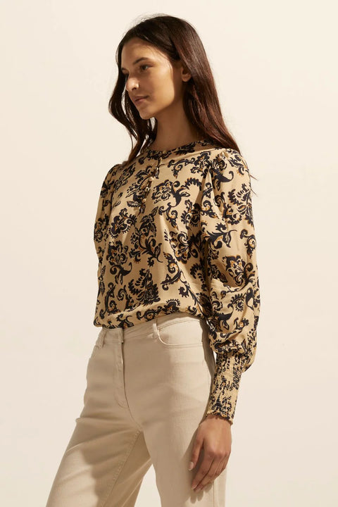 Beam Top Ochre Floral