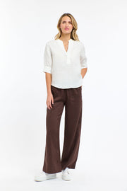 Bradley Linen Stitch Top White