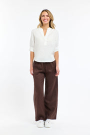 Bradley Linen Stitch Top White
