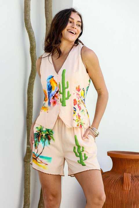 Chateau Cactus Vest/Short Set