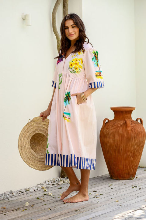 Chateau Cacti Stripe Dress