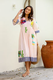 Chateau Cacti Stripe Dress