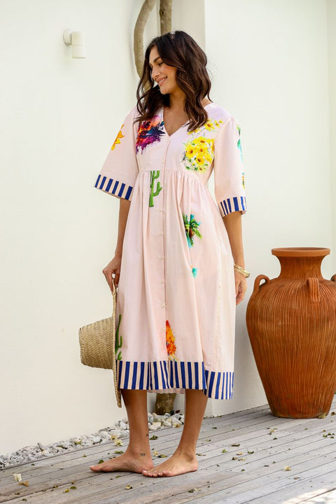 Chateau Cacti Stripe Dress