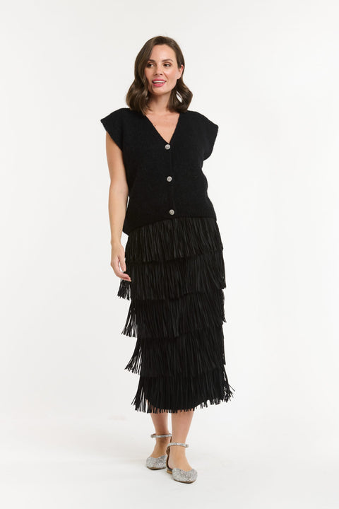 Fringe Skirt Black
