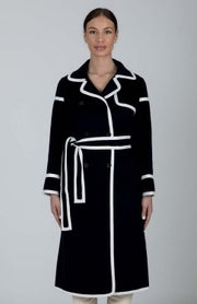 Contrast Trench Coat Navy/Ivory