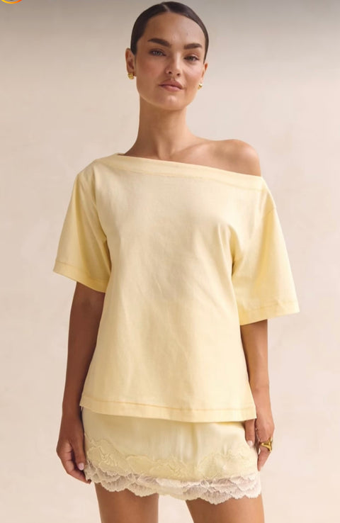 Coco Off Shoulder Top Lemon