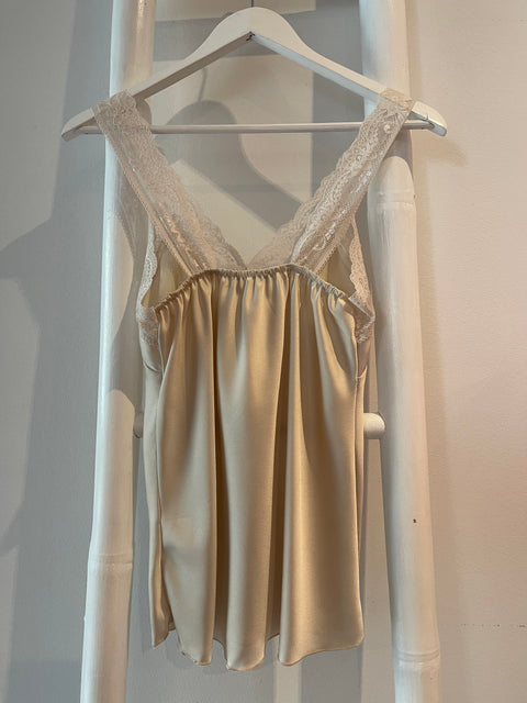 Lace Satin Camisole Champagne
