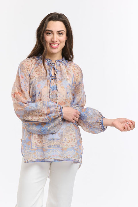 Emily Ruffle Collar Blouse Azzure