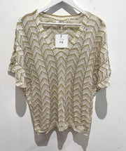 Zig Zag Top White/Gold