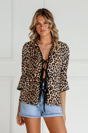 Tia Tie Top Leopard Print