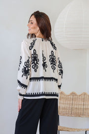 Filigree Blouse White/Blk