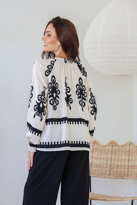 Filigree Blouse White/Blk