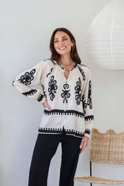 Filigree Blouse White/Blk