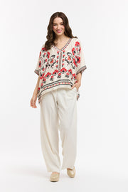 Boho Top Oriental Floral
