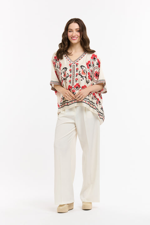 Boho Top Oriental Floral