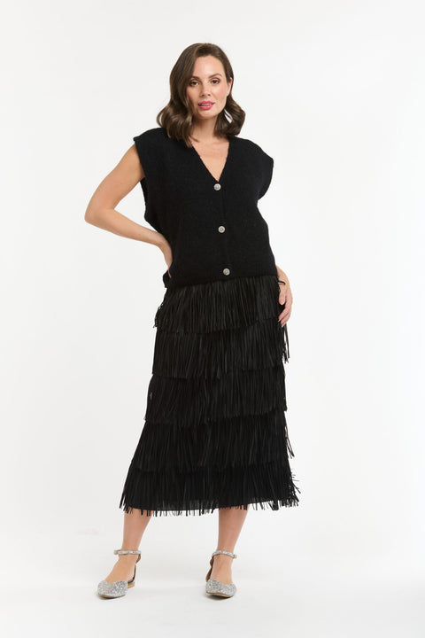 Fringe Skirt Black