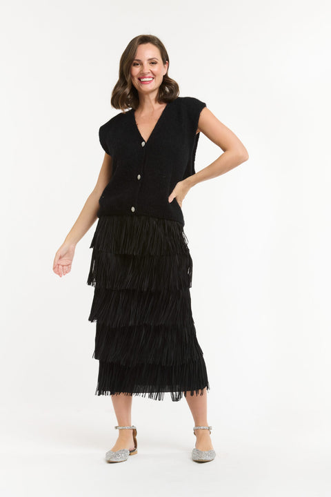 Fringe Skirt Black