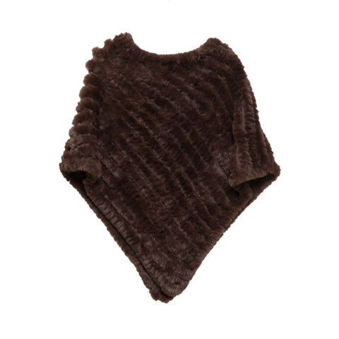 Faux Fur Poncho chocolate