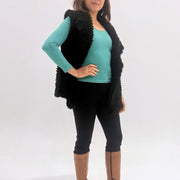 Faux Fur Vest Black