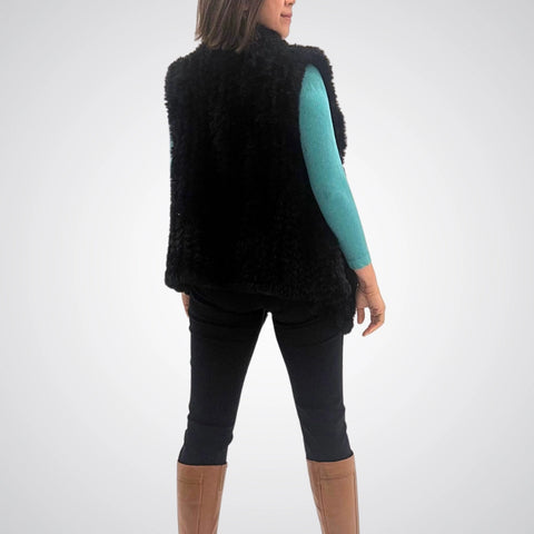 Faux Fur Vest Black