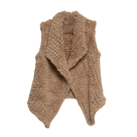 Faux Fur Vest Camel