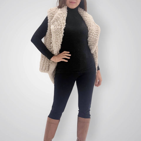 Faux Fur Vest Cream