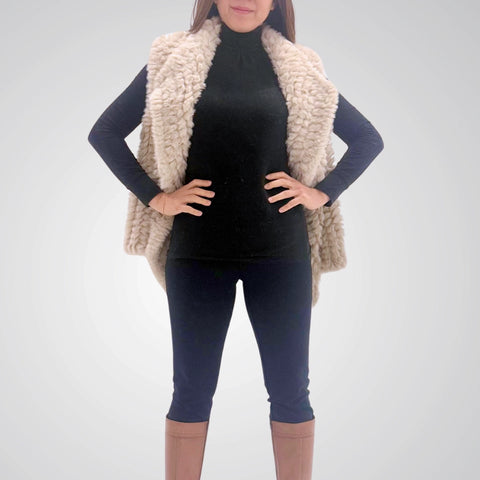 Faux Fur Vest Cream
