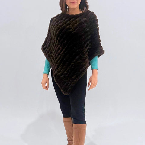 Faux Fur Poncho chocolate