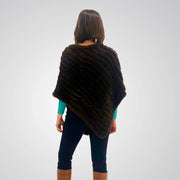 Faux Fur Poncho chocolate