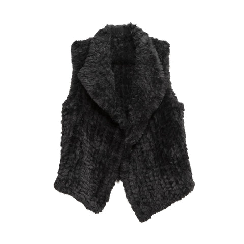 Faux Fur Vest Black