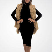 Faux Fur Vest Camel